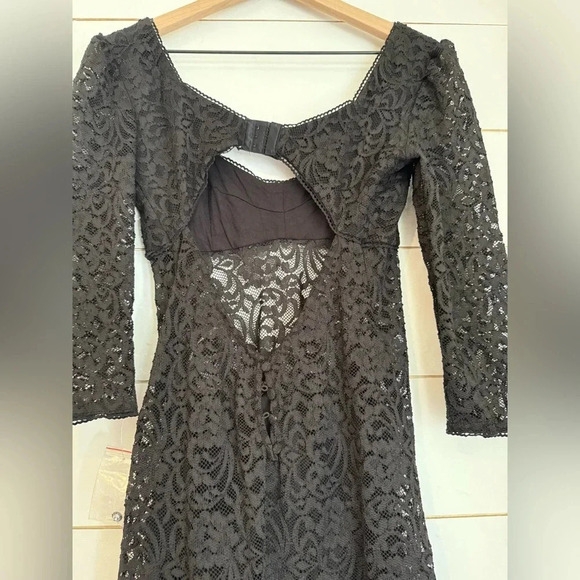 NWOT free people  Adored Maxi in Black dress - Picture 4 of 14